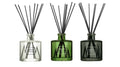 Bellevue Reed Diffuser Set, Three 6 fl oz Glass Filled Diffuser, Highly Concentrated Fragrances with Essential Oils, Home Fragrance (Leather Ember, Midnight Fig, Saffron Blooms)