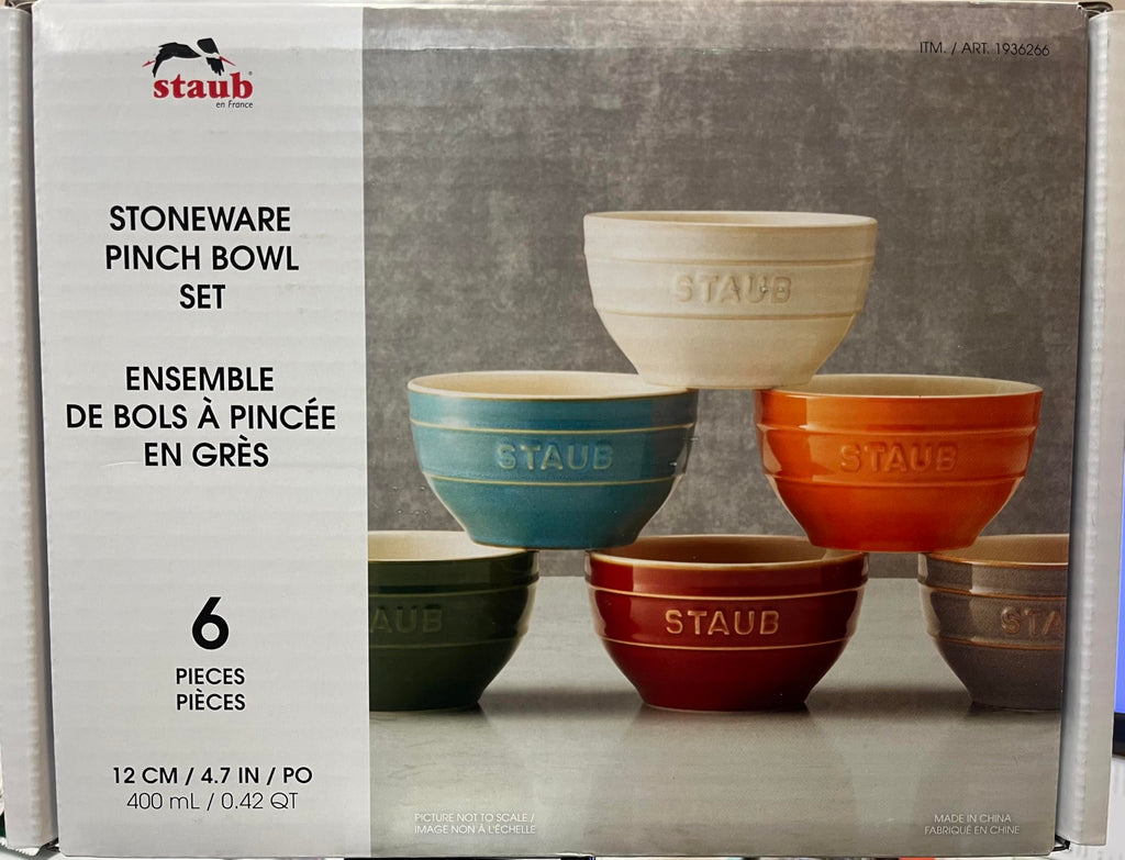 STAUB Ceramic 6-pc 4.75-inch Small Universal Bowls for desserts cereal soup or snacks, 6 Colors (13 Ounce Capacity) (Stackable)