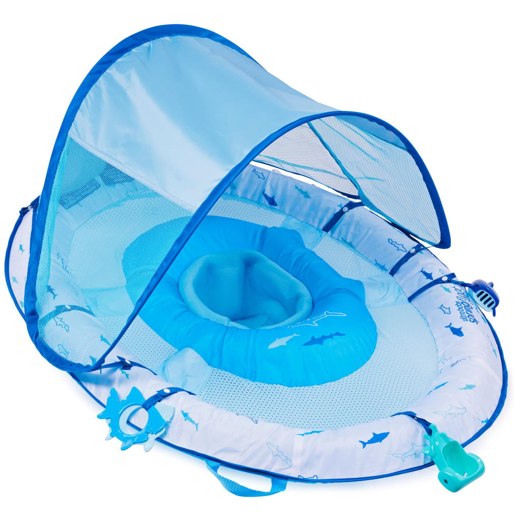 Swimways Ultra Baby Spring Float, Premium Inflatable Baby Pool Float with Sun Canopy, Fast Inflation & Carry Bag (9-24 Months), Mermaid Toys for Kids