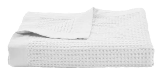 Jennifer Adams Cotton Waffle Throw 60in x 70in(White)