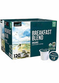 Kirkland Signature Breakfast Blend Organic Light Roast Coffee Pods (Packaging May Vary). 120 K-Ϲups