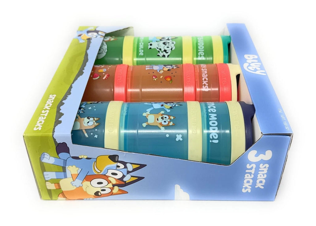 Whiskware Bluey Snack Stacks, Portable Snack Containers with Twist n' Lock™ System, BPA-Free