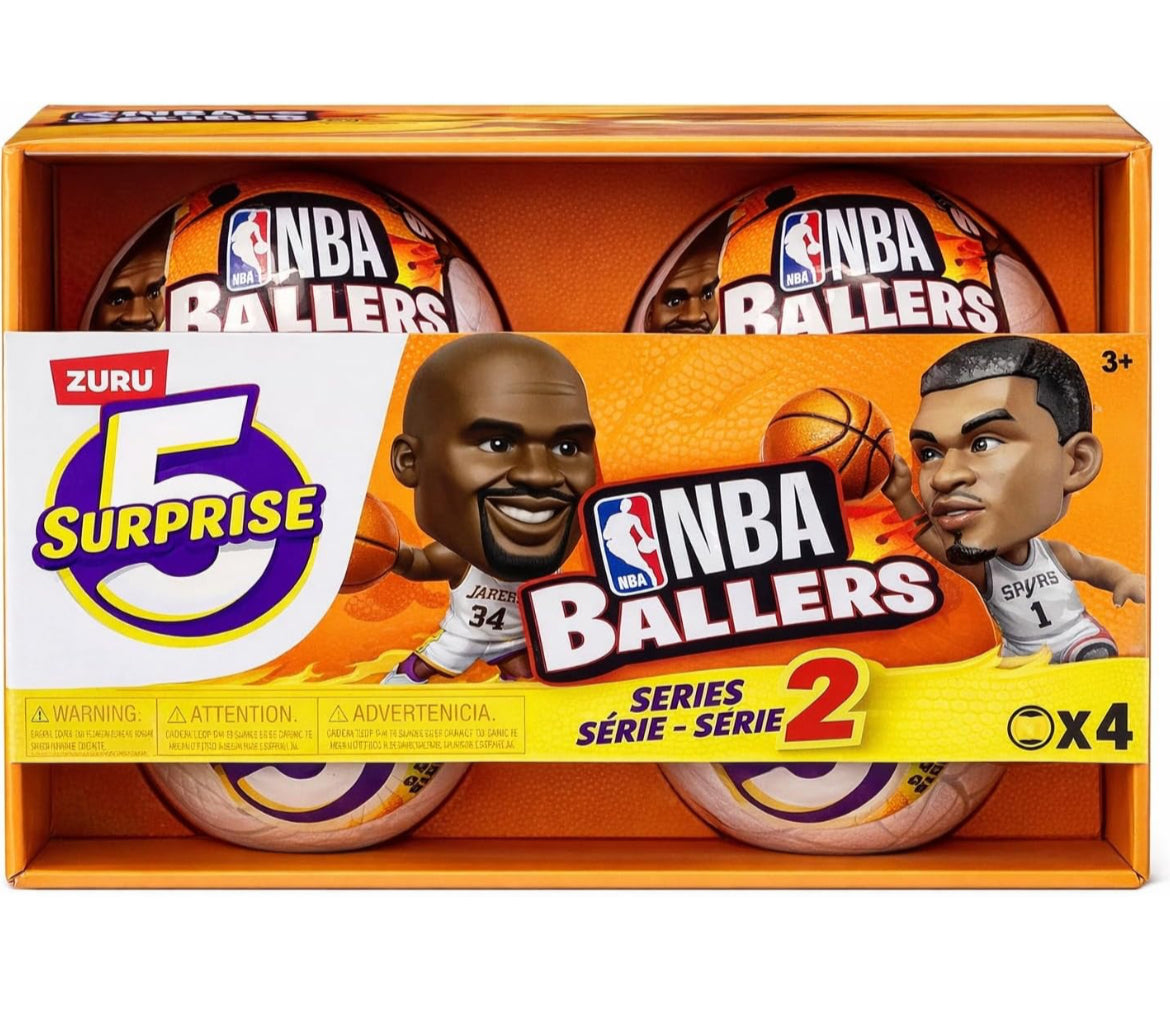 ZURU 5 Surprise NBA Ballers Series 2 Official NBA Collectible Figures & Accessories – Surprise Unboxing Basketball Sports Toy (4 Capsules) UPC