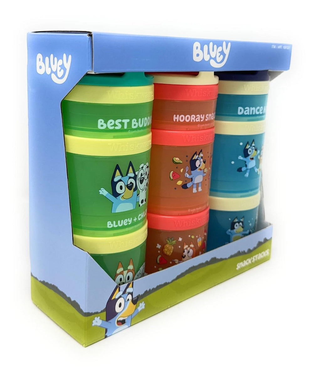 Whiskware Bluey Snack Stacks, Portable Snack Containers with Twist n' Lock™ System, BPA-Free