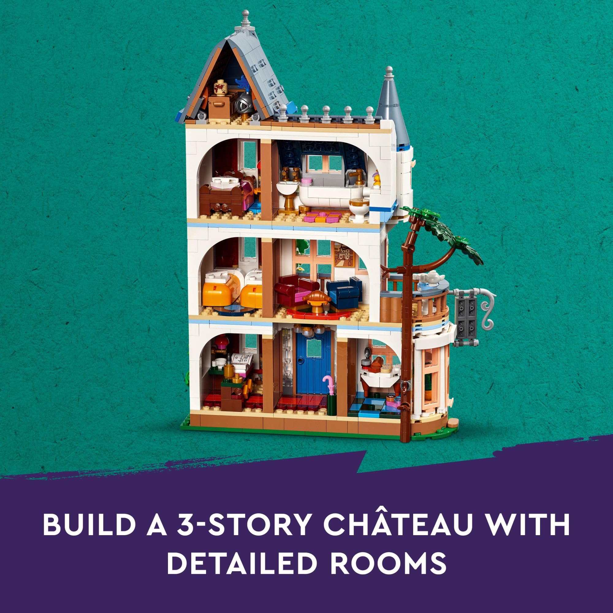 LEGO Friends Castle Bed and Breakfast Hotel Building Toy - Pretend Play Toy Figures & Playsets for Girls & Boys, Ages 12+ Years - Gift for Kids W/Mini-Dolls - 42638