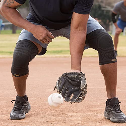 Copper Fit Elite Knee Compression Sleeve Knee Brace 2-Pack, Black