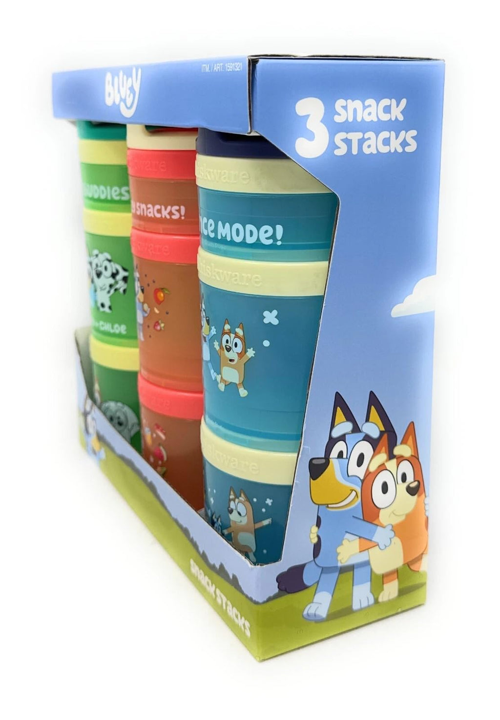 Whiskware Bluey Snack Stacks, Portable Snack Containers with Twist n' Lock™ System, BPA-Free
